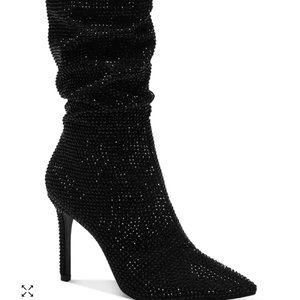 Thalia Sodi, Raquell Womens Pointed Toe Rhinestones Mid-Calf Boots